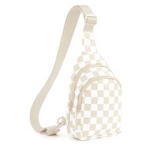 Checkered Sling Bag for Women Small Backpack Crossbody Chest Bag Fanny Packs💘